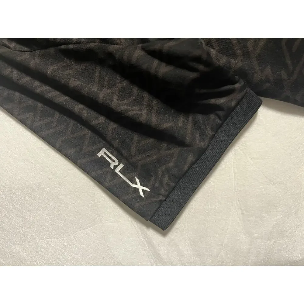 Ralph Lauren RLX Golf Polo Mens XL Black Pete Dye French Lick Geometric Shirt